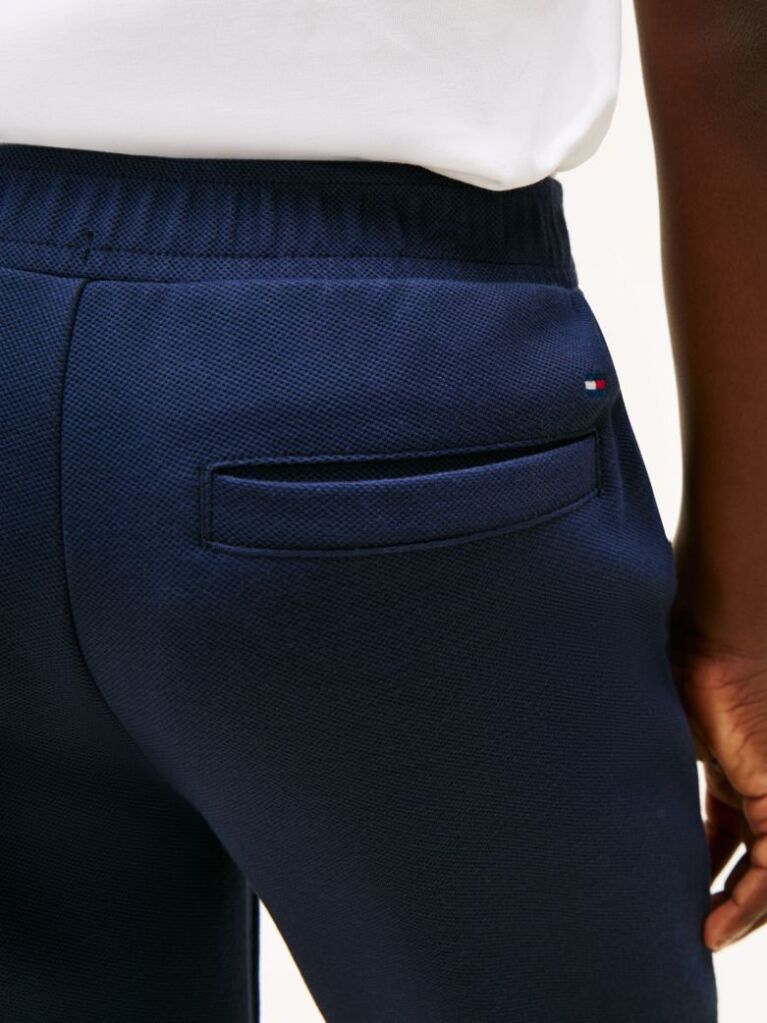 Blue Pique Pull On Straight Pants  Boys