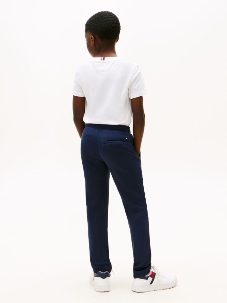 Blue Pique Pull On Straight Pants  Boys