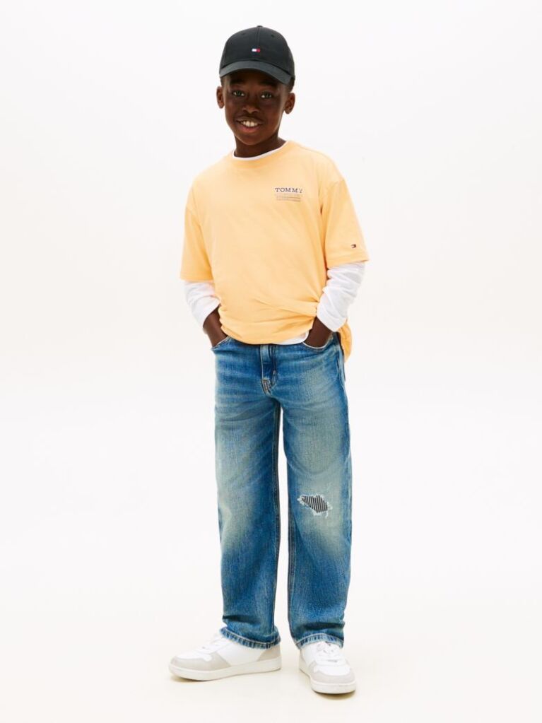 Orange Back Graphic Crew Neck T-Shirt  Boys