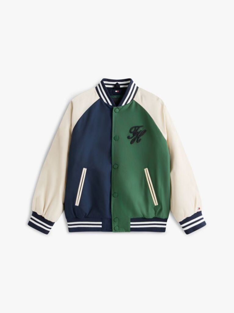 Multi Logo Embroidery Relaxed Raglan Bomber Jacket  Boys