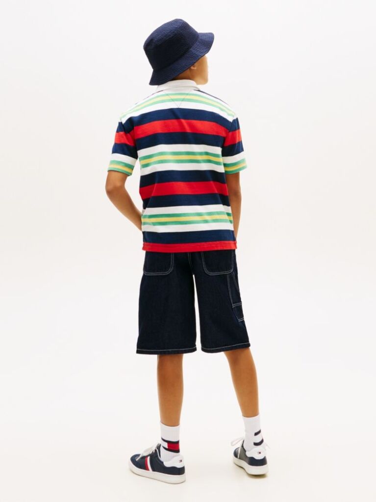 Multi Rugby Stripe Jersey Polo Shirt  Boys