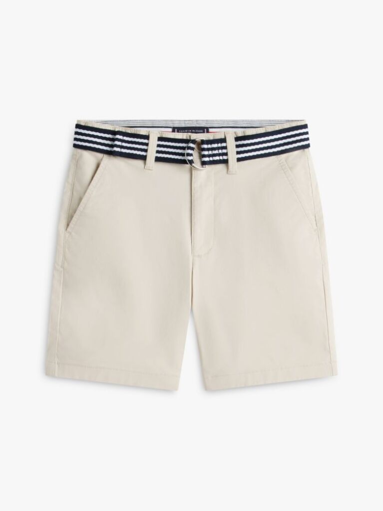 Beige Essential Signature Belt Loose Chino Shorts  Boys