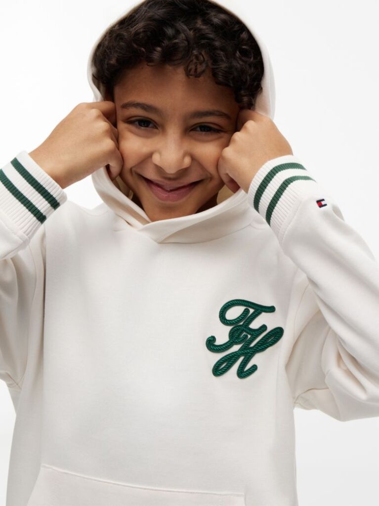 Μπεζ Hoody Με Κεντητό Λογότυπο  Αγόρια