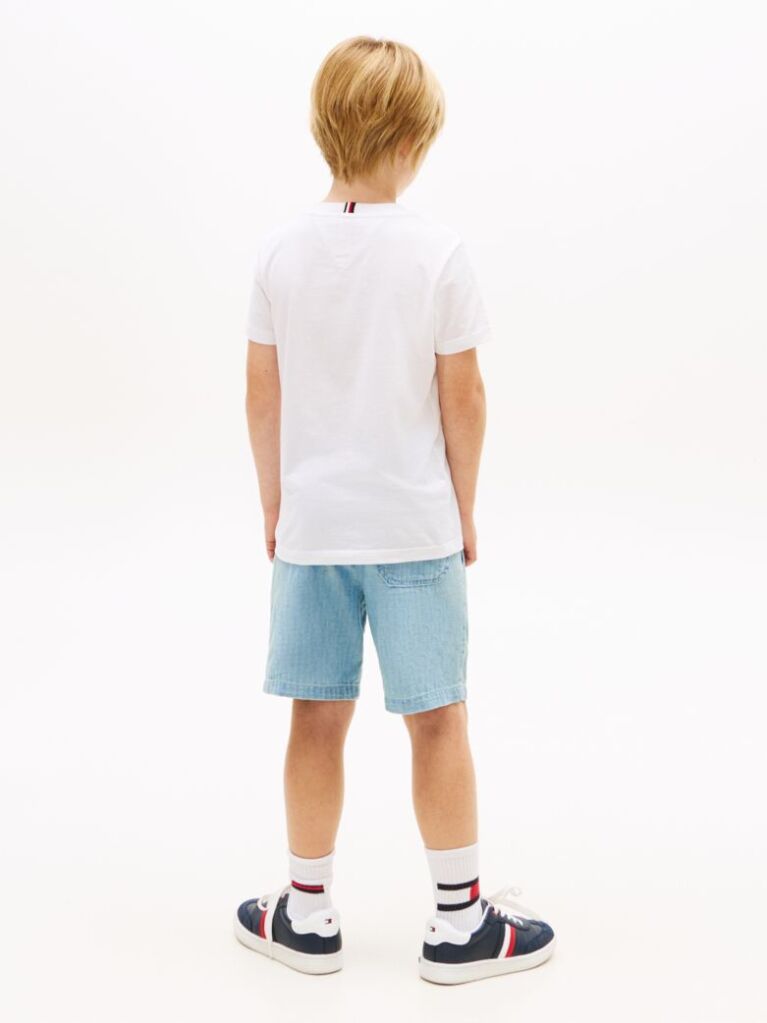 White Logo Crew Neck Jersey T-Shirt  Boys