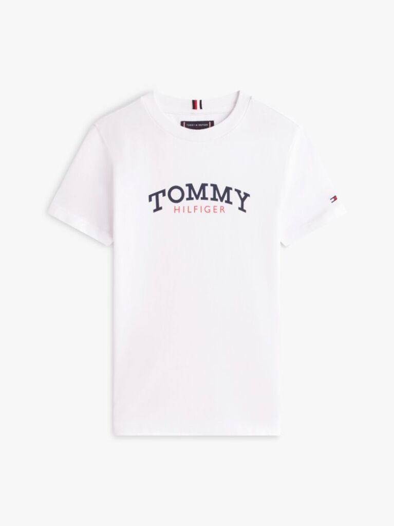 White Logo Crew Neck Jersey T-Shirt  Boys