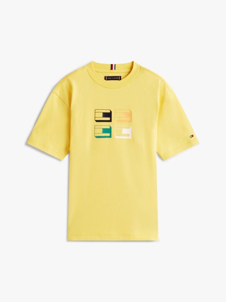 Κίτρινο Βαμβακερό T-Shirt Με 3D Σημαία  Αγόρια