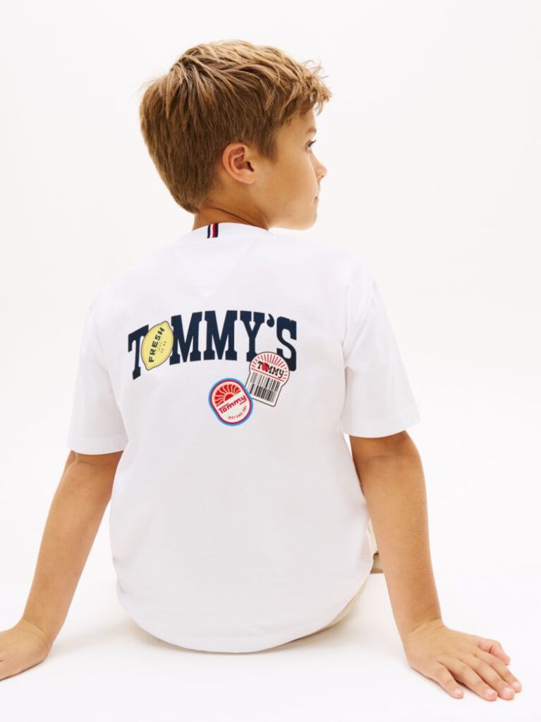 Άσπρο Βαμβακερό T-Shirt Με Πίσω Graphic Σχέδιο  Αγόρια