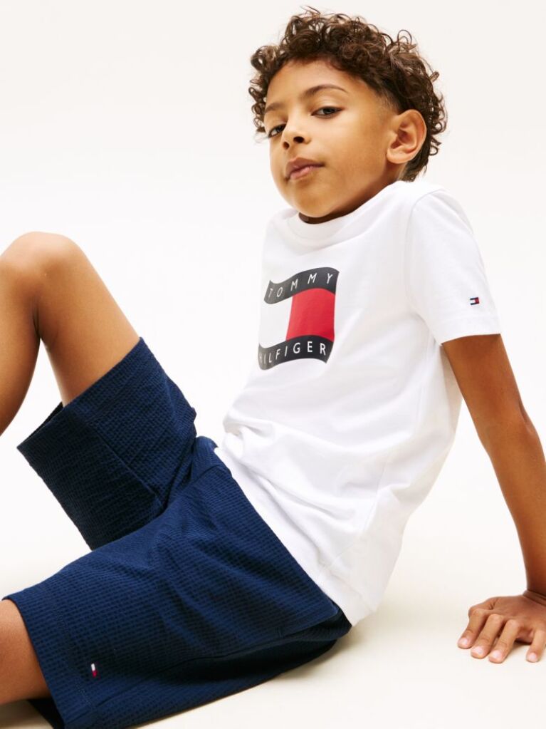 Blue Jersey Seersucker Sweat Shorts  Boys