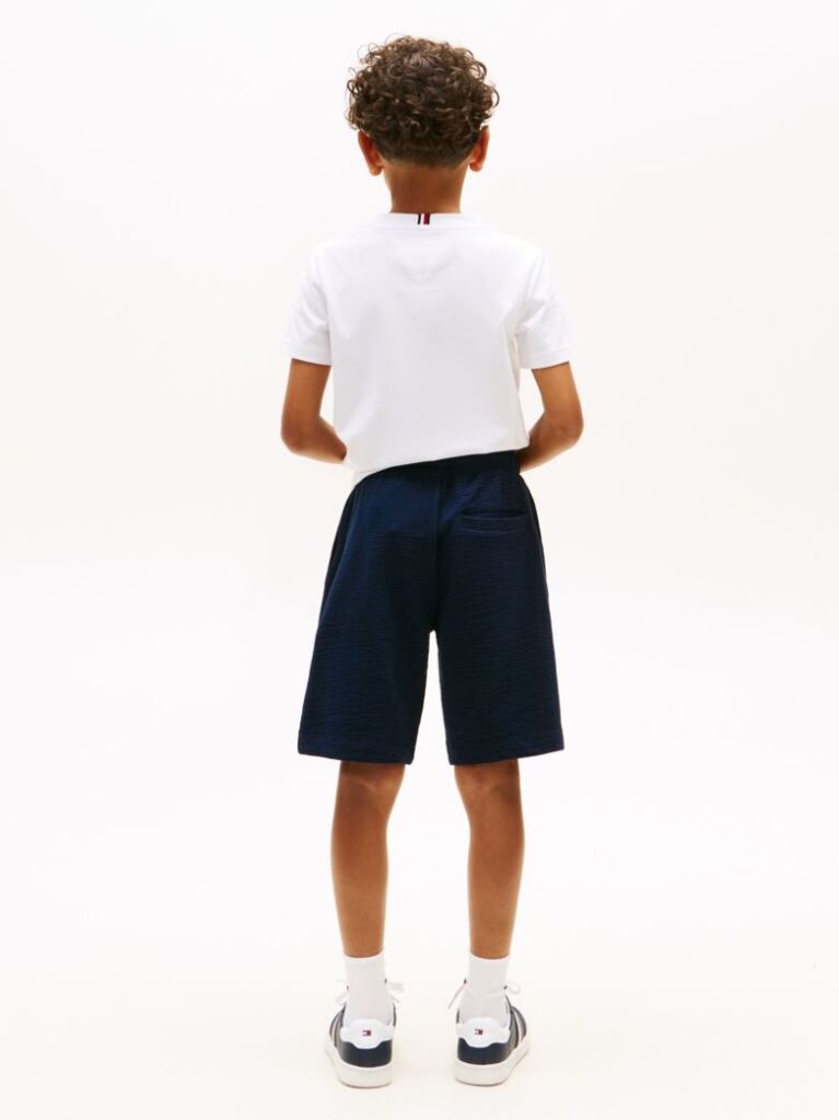 Blue Jersey Seersucker Sweat Shorts  Boys