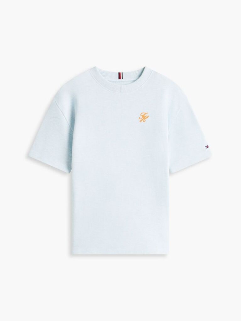 Μπλε Βαμβακερό T-Shirt Με Κεντητό Λογότυπο  Αγόρια