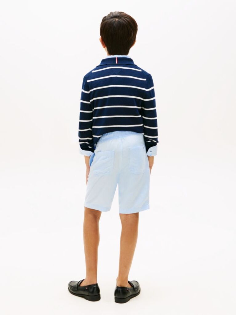 Blue Linen Blend Relaxed Shorts  Boys