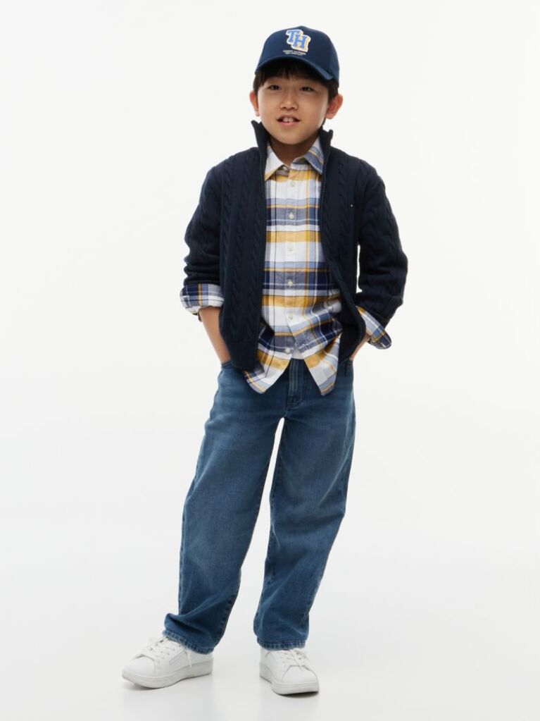 Blue Cable Knit Zip-Thru Jumper  Boys