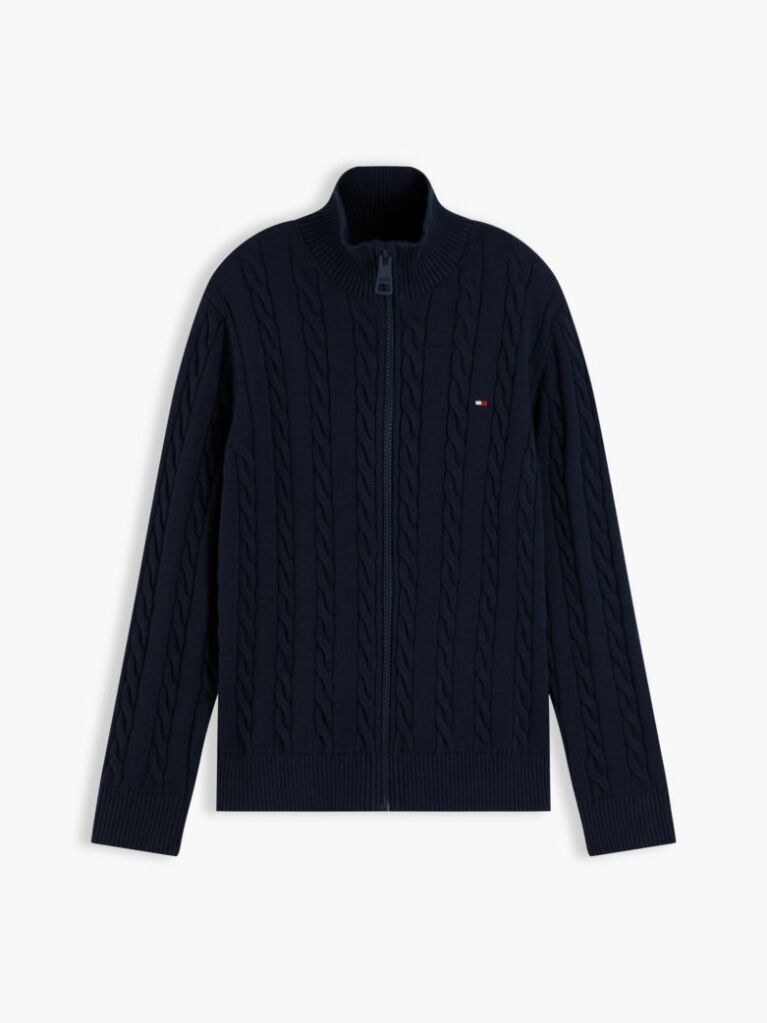 Blue Cable Knit Zip-Thru Jumper  Boys