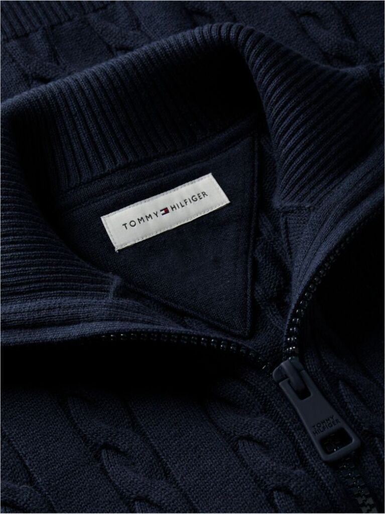 Blue Cable Knit Zip-Thru Jumper  Boys