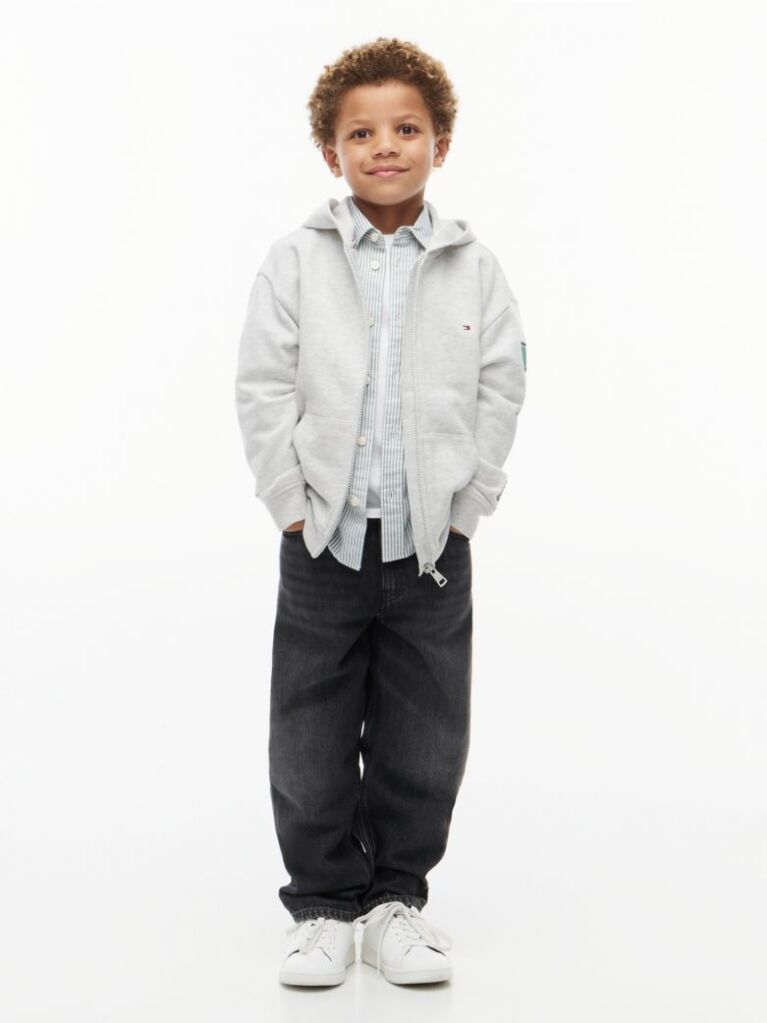 Grey Varsity Logo Appliqué Zip-Thru Hoody  Boys