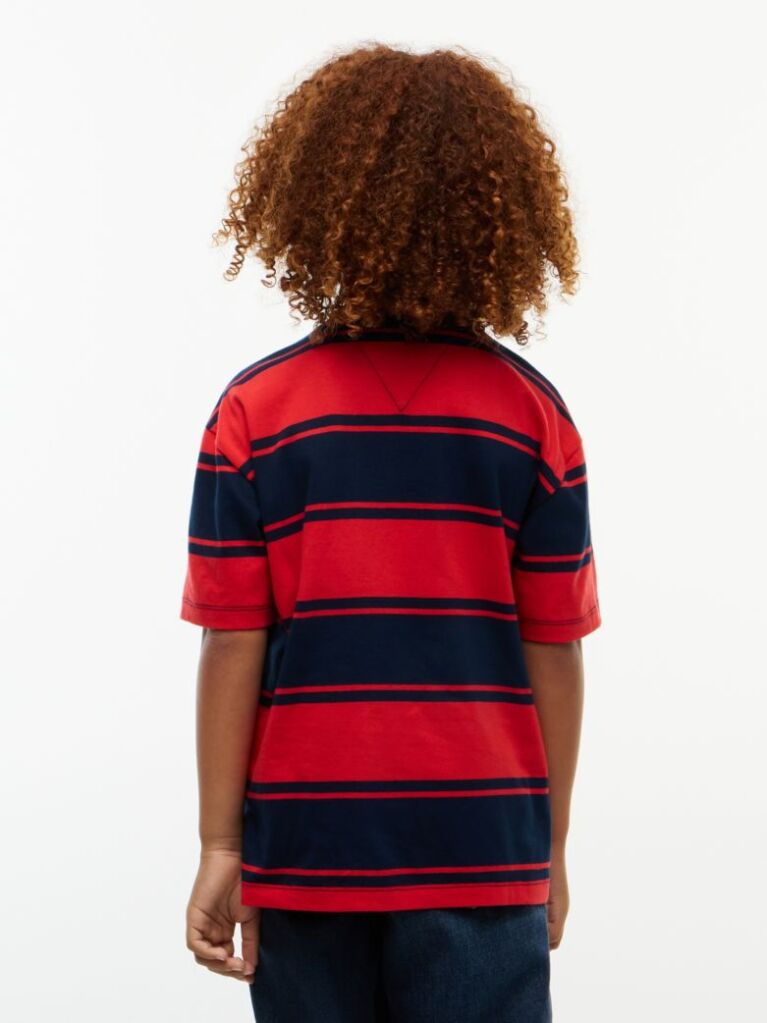 Red Stripe Jersey Crew Neck T-Shirt  Boys