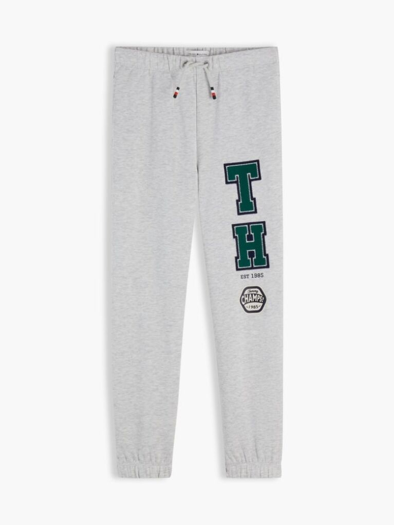 Grey Varsity Logo Appliqué Drawstring Joggers  Boys