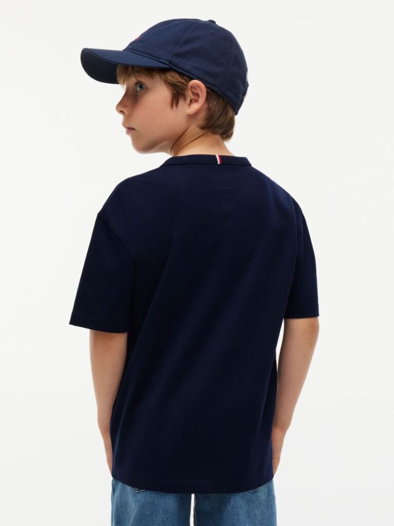 Μπλε Βαμβακερό T-Shirt Με Varsity Λογότυπο  Αγόρια