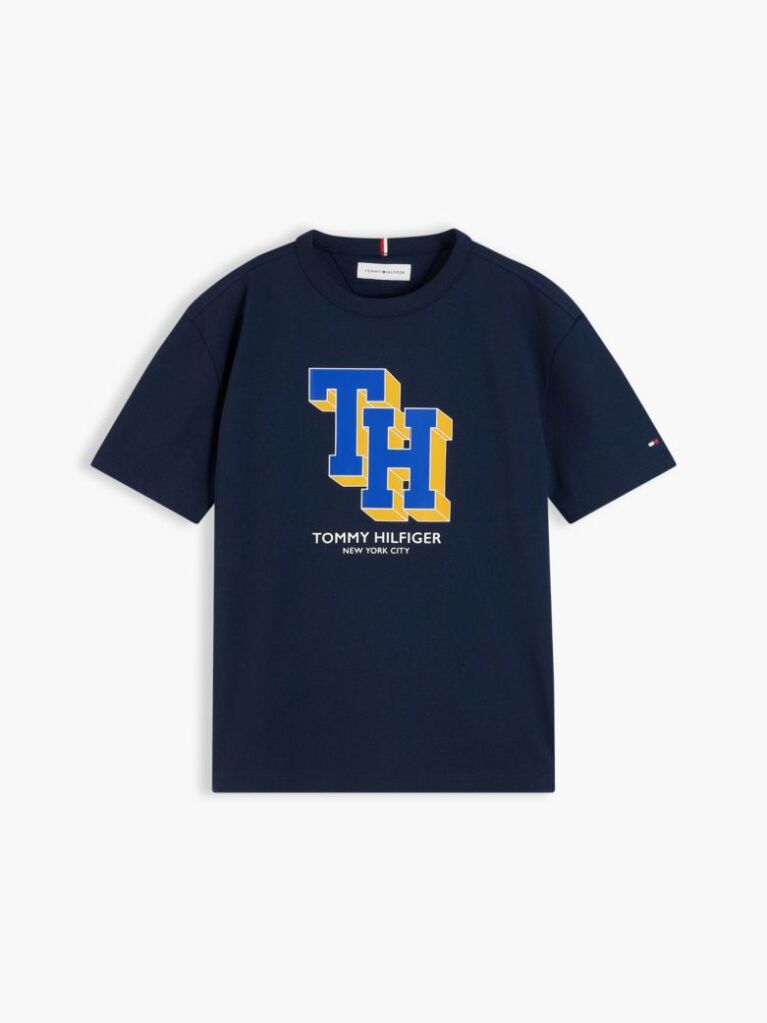 Μπλε Βαμβακερό T-Shirt Με Varsity Λογότυπο  Αγόρια