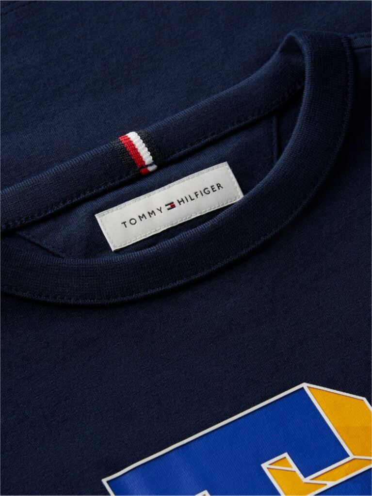 Μπλε Βαμβακερό T-Shirt Με Varsity Λογότυπο  Αγόρια