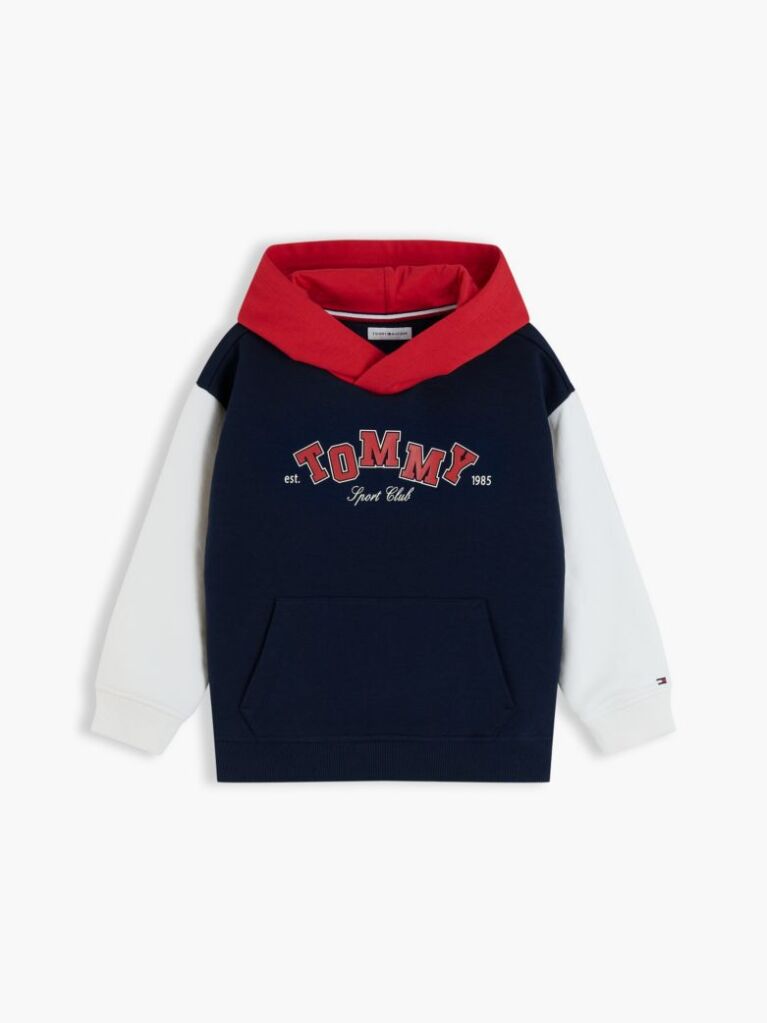 Blue Colour-Blocked Logo Terry Hoody  Boys