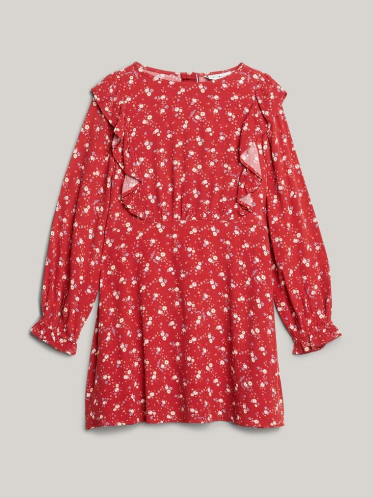 Multi Mountain Floral Print Fit And Flare Dress  Girls