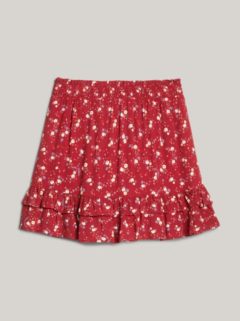 Red Mountain Floral Print Flared Mini Skirt  Girls