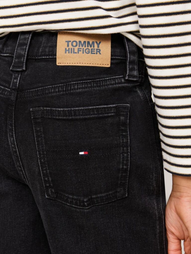 Black Wide Leg Black Faded Jeans  Girls