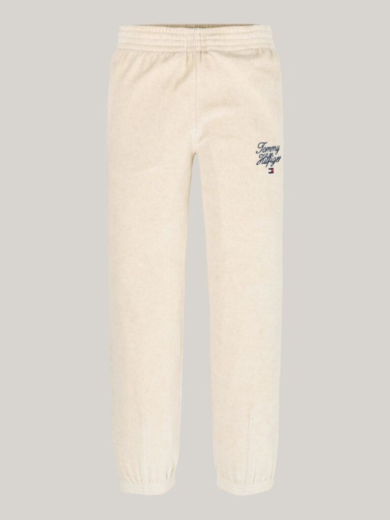 Beige Velour Cuffed Joggers  Girls