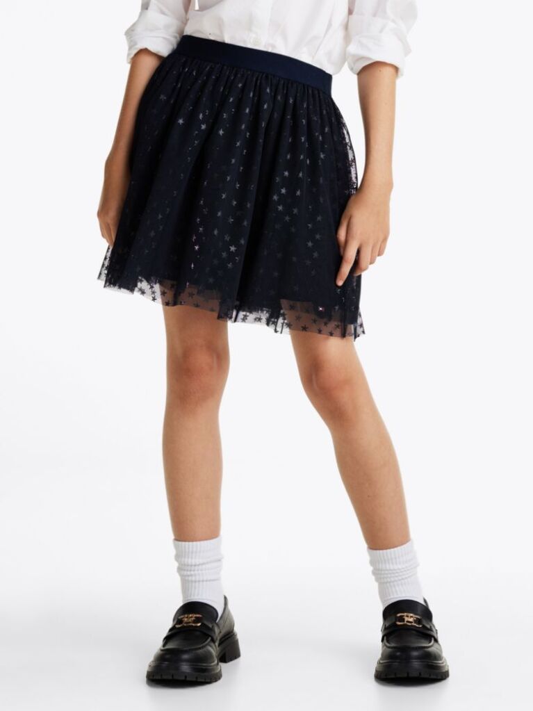 Blue Metallic Star Tulle Skirt  Girls