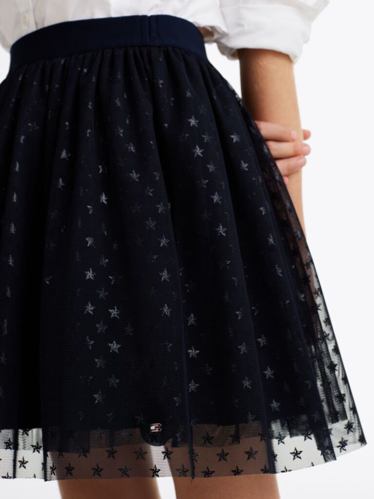 Blue Metallic Star Tulle Skirt  Girls