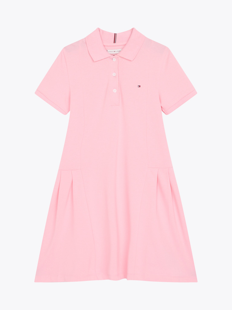 Pink Pleated Polo Dress  Girls