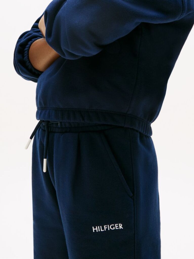 Blue Logo Embroidery Wide Leg Joggers  Girls