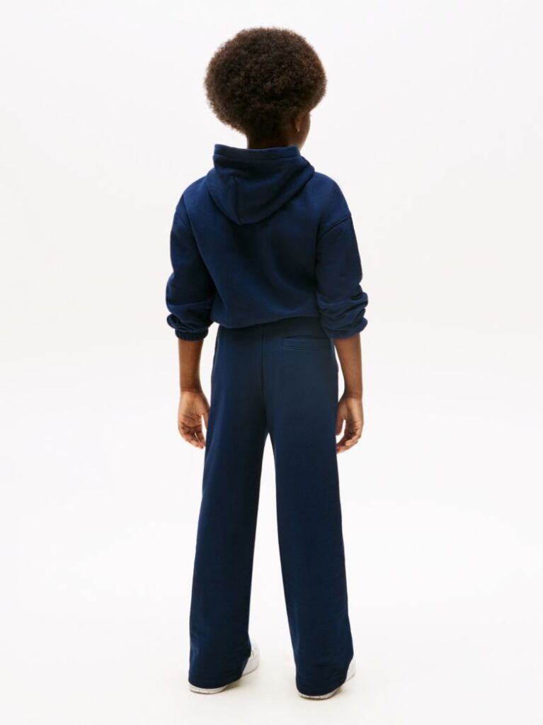 Blue Logo Embroidery Wide Leg Joggers  Girls