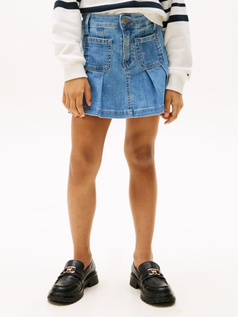 Μπλε Πλισέ Denim Μίνι Φούστα  Κορίτσια