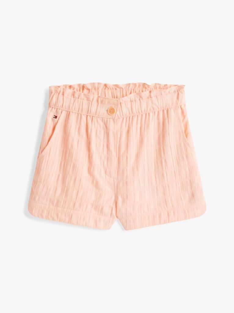 Pink Textured Shorts  Girls