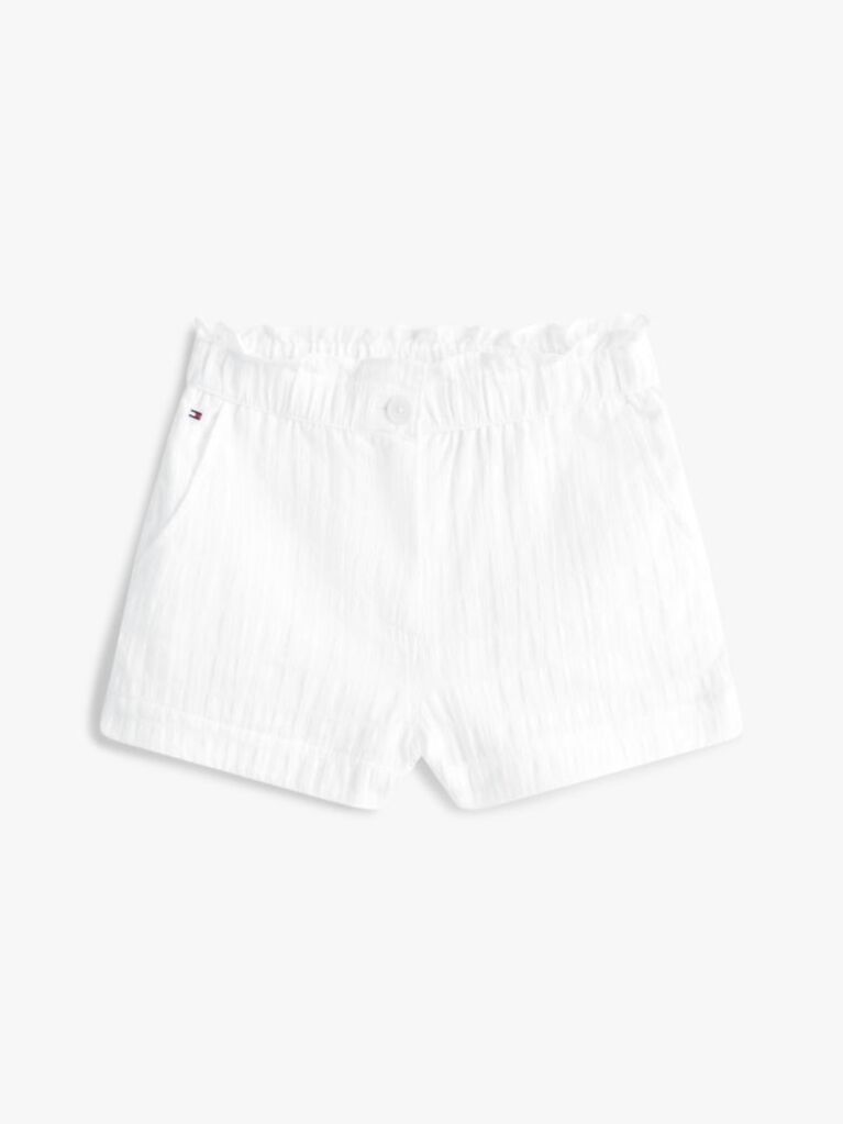 White Textured Shorts  Girls
