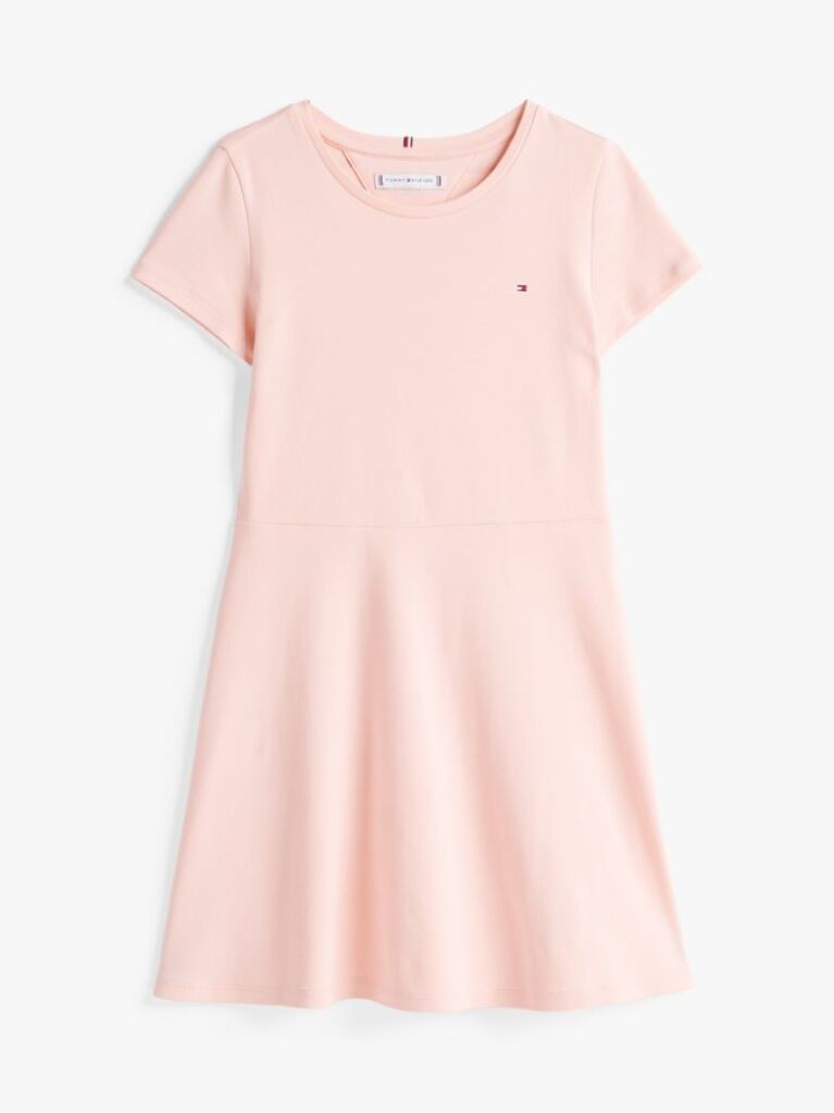 Pink Round Neck Skater Dress  Girls