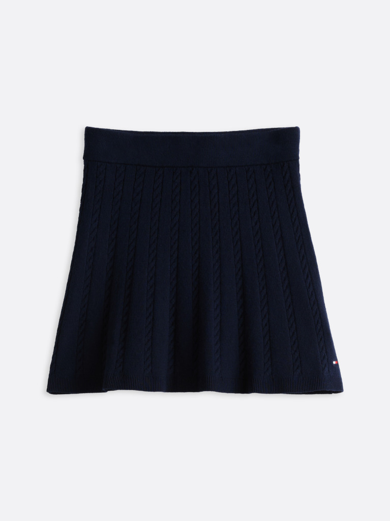 Blue Mini Cable Knit Skirt  Girls