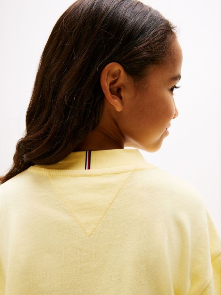 Yellow Varsity Logo Mélange T-Shirt  Girls