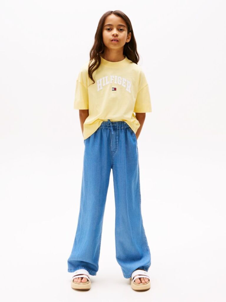 Yellow Varsity Logo Mélange T-Shirt  Girls