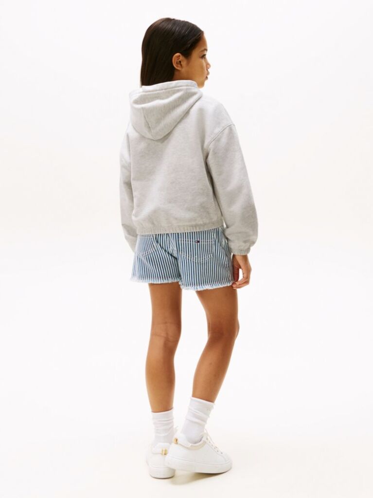White Hilfiger Sequin Flag Relaxed Hoody  Girls