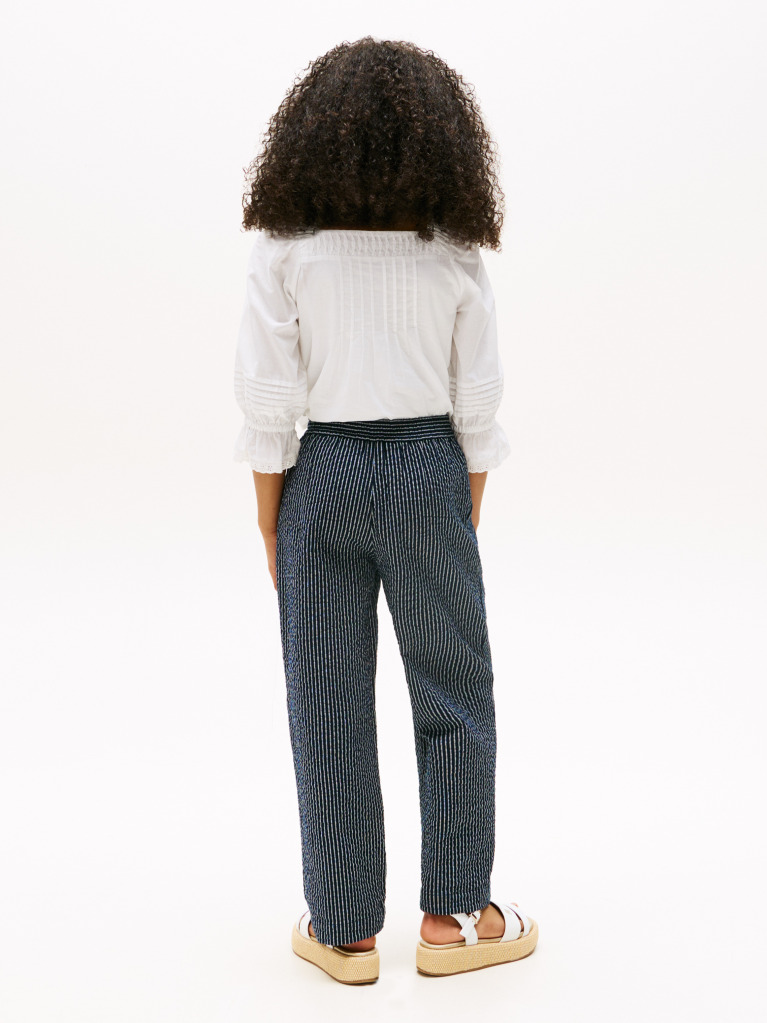 Multi Seersucker Stripe Relaxed Trousers  Girls
