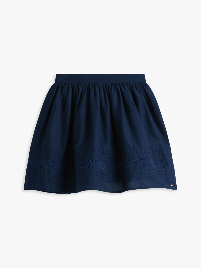 Blue Broderie Anglaise Tape Skirt  Girls