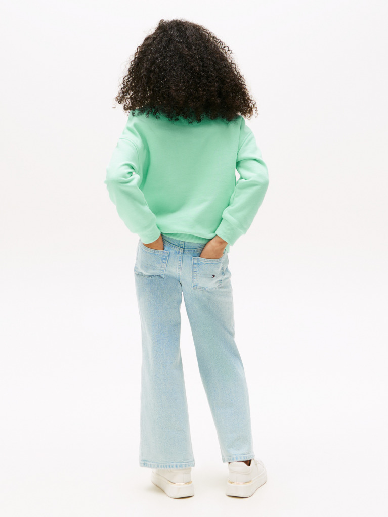 Green Metallic Logo Relaxed Sweatshirt  Girls