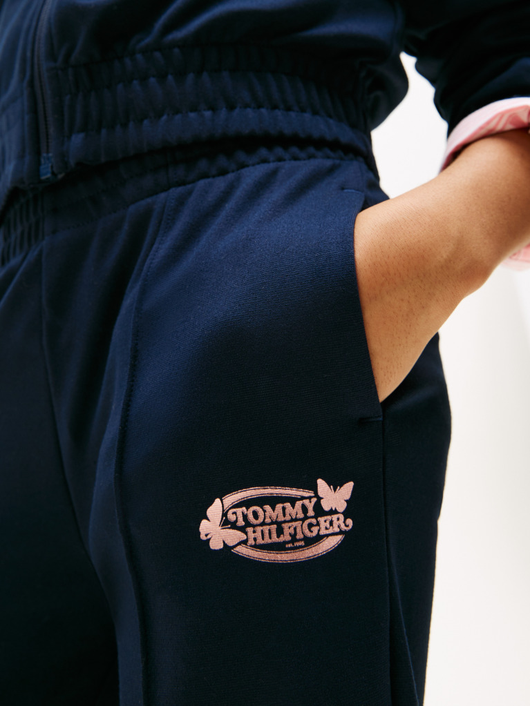 Blue Logo Straight Leg Joggers  Girls