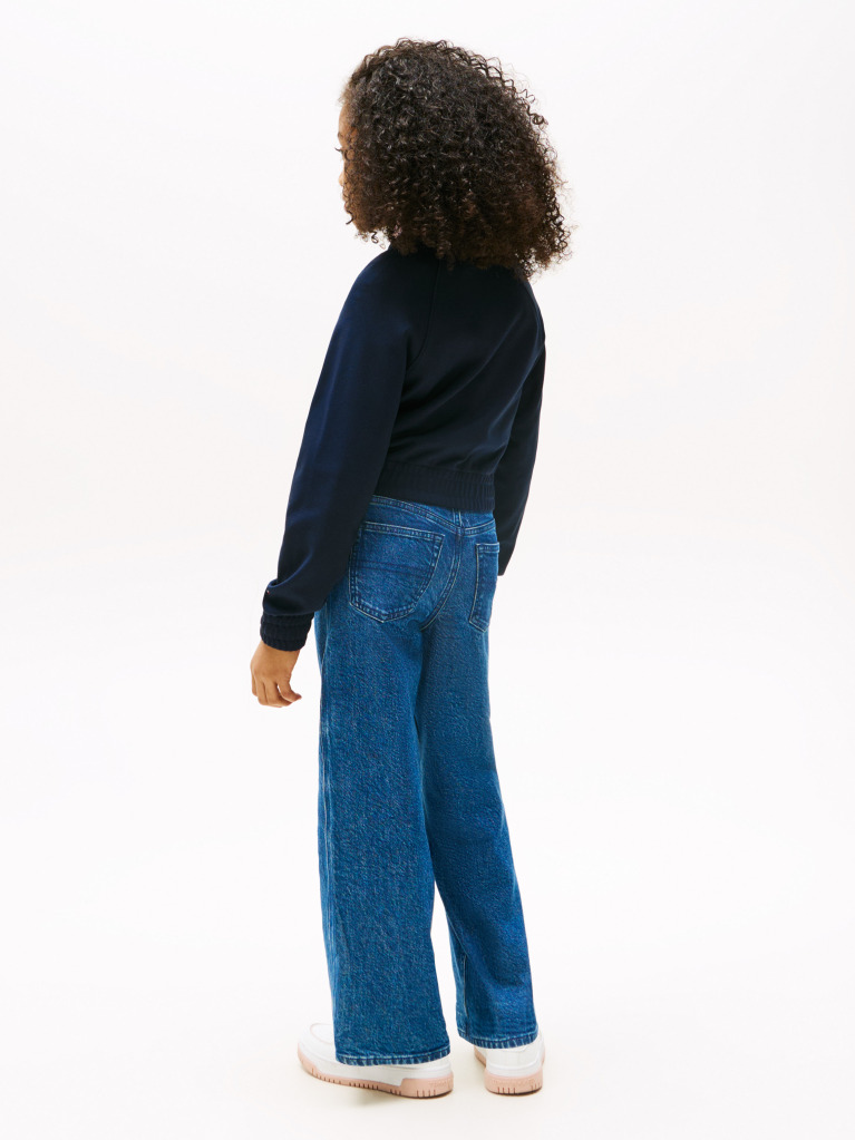 Blue Interlock Panel Zip Through  Girls