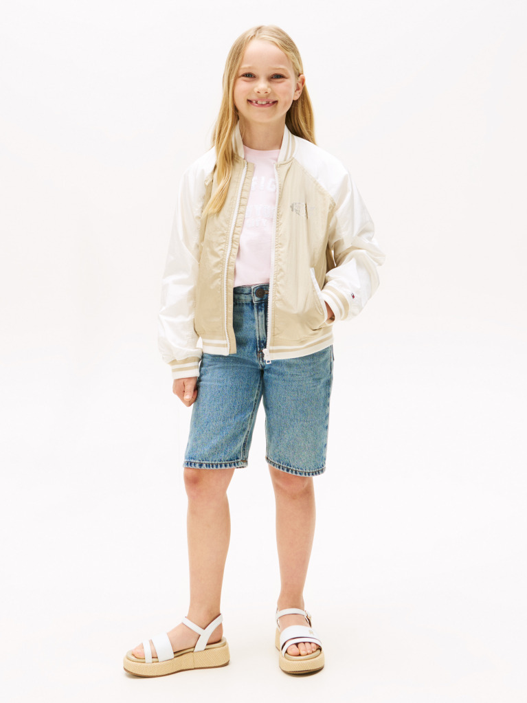 Multi Back Logo Relaxed Bomber Jacket  Girls