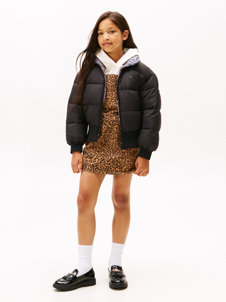 Multi Reversible Relaxed Puffer Bomber Jacket  Girls
