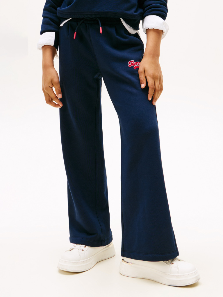Blue Varsity Flock Logo Wide Leg Joggers  Girls
